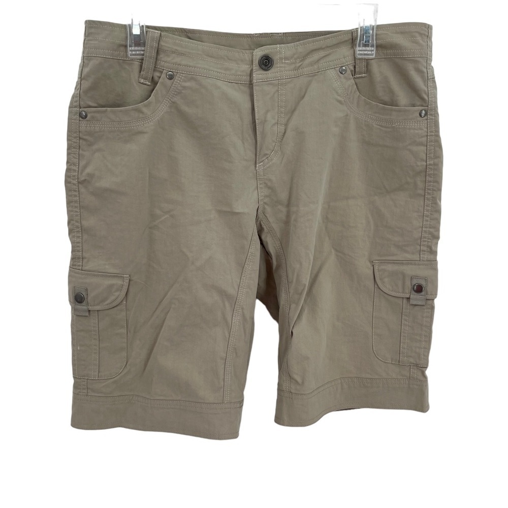 Kuhl Women's Tan Cargo Shorts size 14. Outdoorsy camping hiking